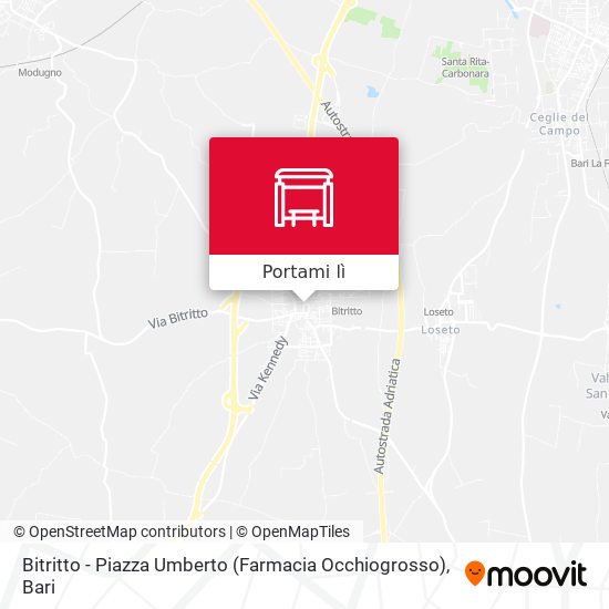 Mappa Bitritto - Piazza Umberto (Farmacia Occhiogrosso)