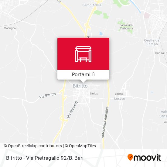 Mappa Bitritto - Via Pietragallo 92 / B