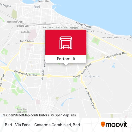 Mappa Bari - Via Fanelli Caserma Carabinieri
