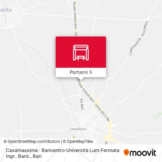 Mappa Casamassima - Baricentro-Università Lum-Fermata Ingr.. Baric.