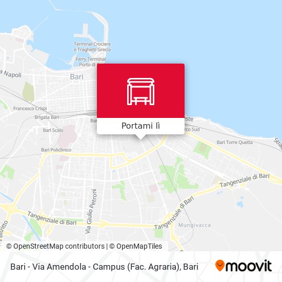 Mappa Bari - Via Amendola - Campus (Fac. Agraria)