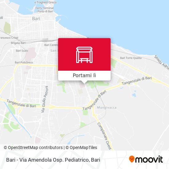 Mappa Bari - Via Amendola Osp. Pediatrico
