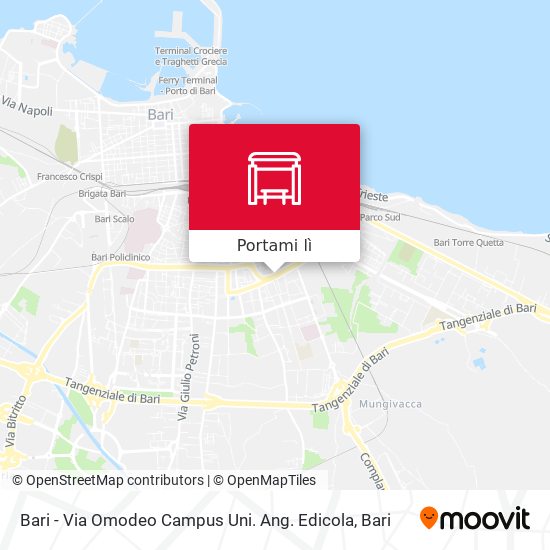 Mappa Bari - Via Omodeo Campus Uni. Ang. Edicola
