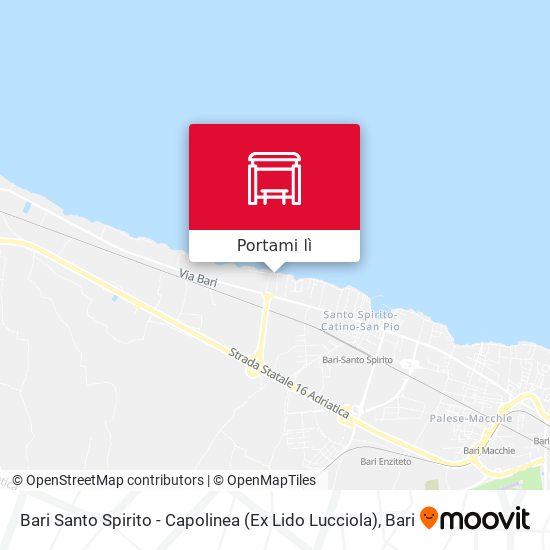 Mappa Bari Santo Spirito - Capolinea (Ex Lido Lucciola)