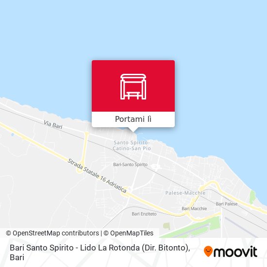 Mappa Bari Santo Spirito - Lido La Rotonda (Dir. Bitonto)