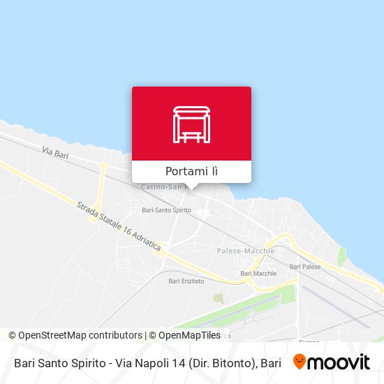 Mappa Bari Santo Spirito - Via Napoli 14 (Dir. Bitonto)