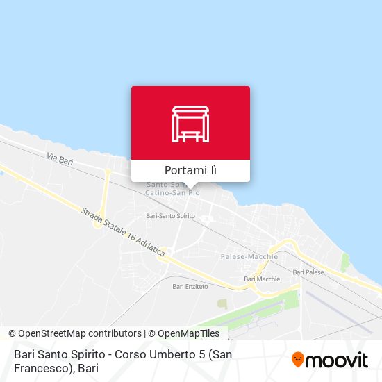Mappa Bari Santo Spirito - Corso Umberto 5 (San Francesco)