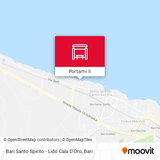 Mappa Bari Santo Spirito - Lido Cala D'Oro