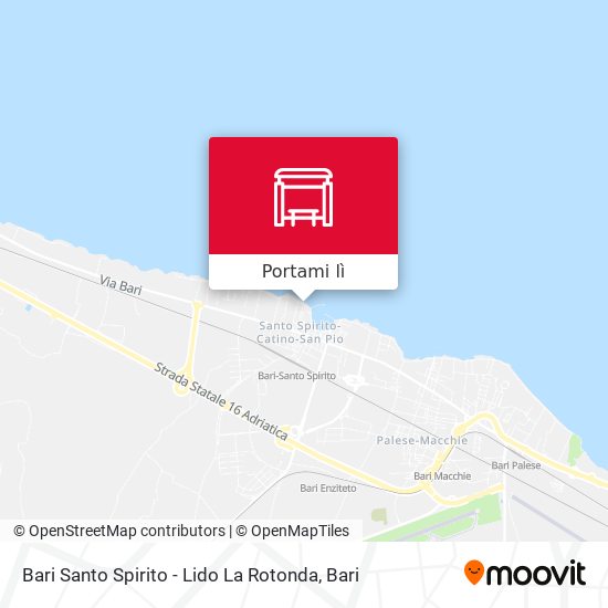 Mappa Bari Santo Spirito - Lido La Rotonda