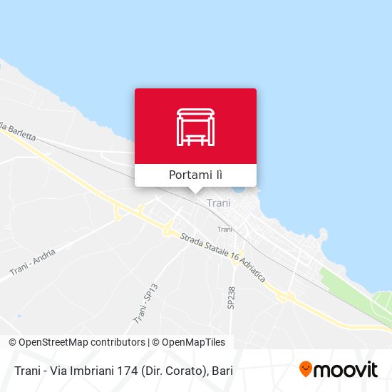 Mappa Trani - Via Imbriani 174 (Dir. Corato)