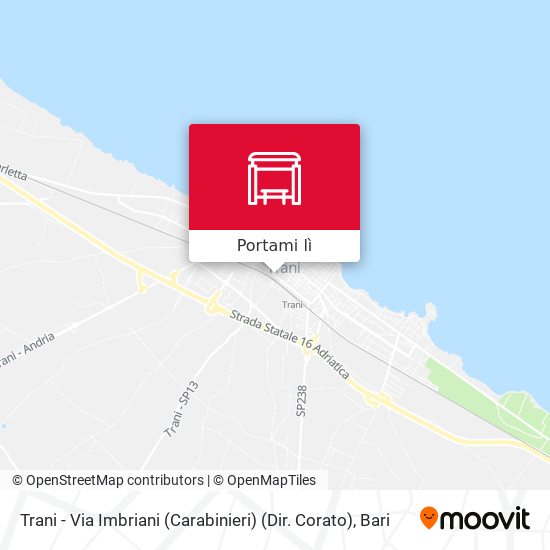 Mappa Trani - Via Imbriani (Carabinieri) (Dir. Corato)