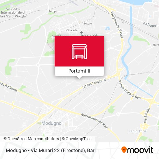 Mappa Modugno - Via Murari 22 (Firestone)