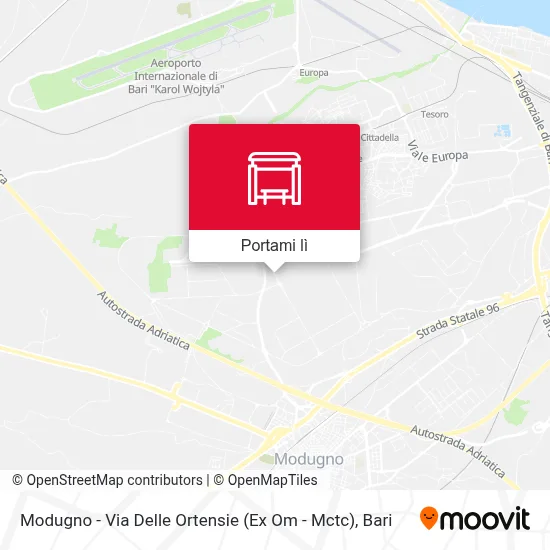 Mappa Modugno - Via Delle Ortensie (Ex Om - Mctc)