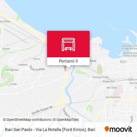 Mappa Bari San Paolo - Via La Rotella (Ford Errico)