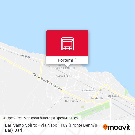 Mappa Bari Santo Spirito - Via Napoli 102 (Fronte Benny's Bar)