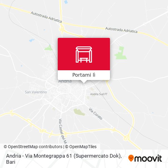 Mappa Andria - Via Montegrappa 61 (Supermercato Dok)