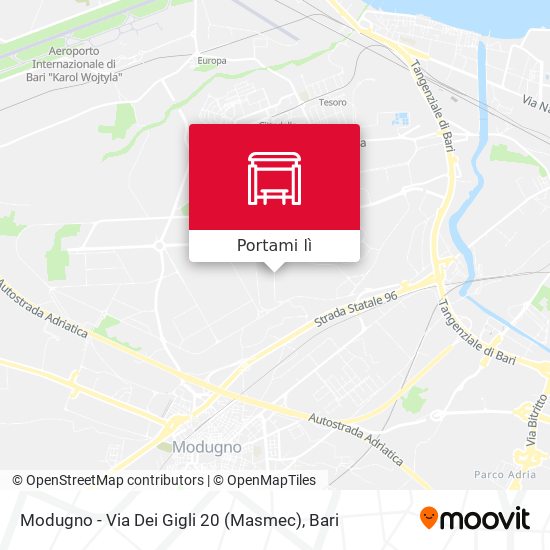 Mappa Modugno - Via Dei Gigli 20 (Masmec)