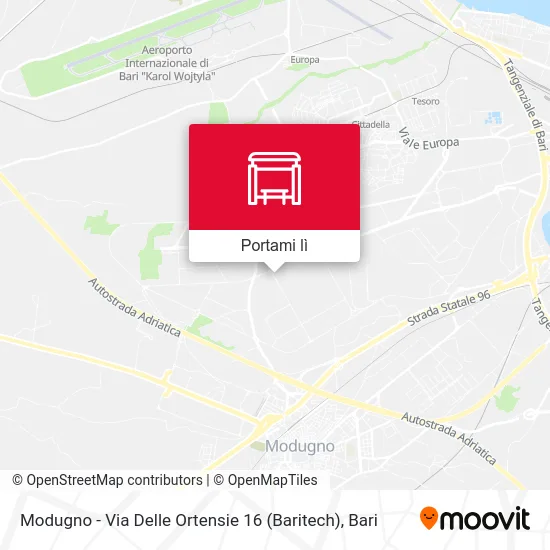 Mappa Modugno - Via Delle Ortensie 16 (Baritech)