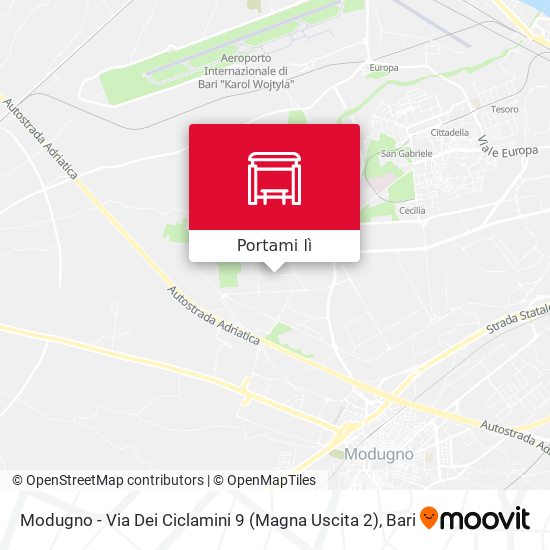 Mappa Modugno - Via Dei Ciclamini  9 (Magna Uscita 2)