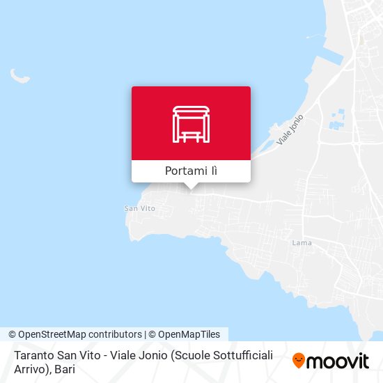 Mappa Taranto San Vito - Viale Jonio (Scuole Sottufficiali Arrivo)