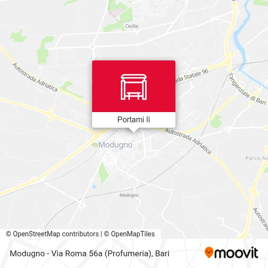Mappa Modugno - Via Roma 56a (Profumeria)