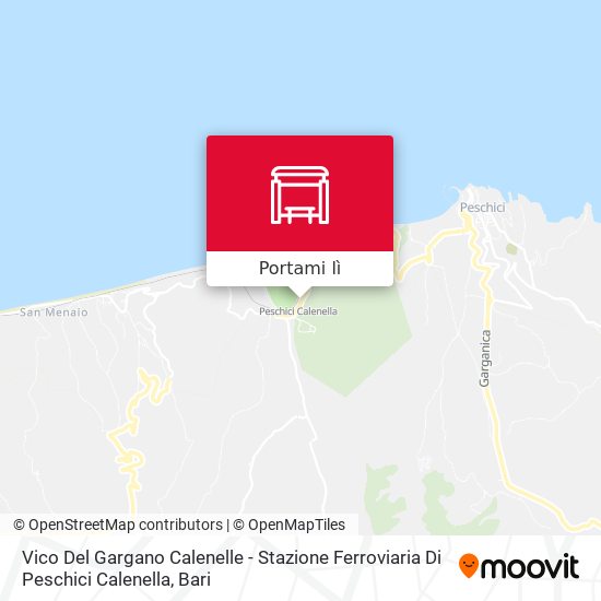 Mappa Vico Del Gargano Calenelle - Stazione Ferroviaria Di Peschici Calenella
