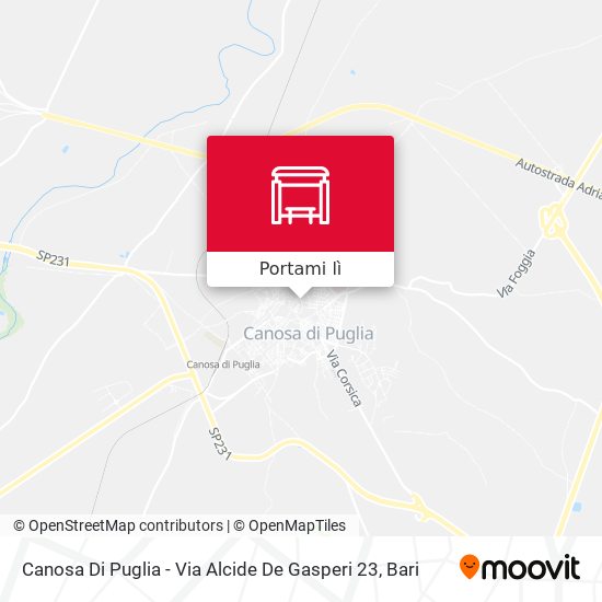 Mappa Canosa Di Puglia - Via Alcide De Gasperi 23
