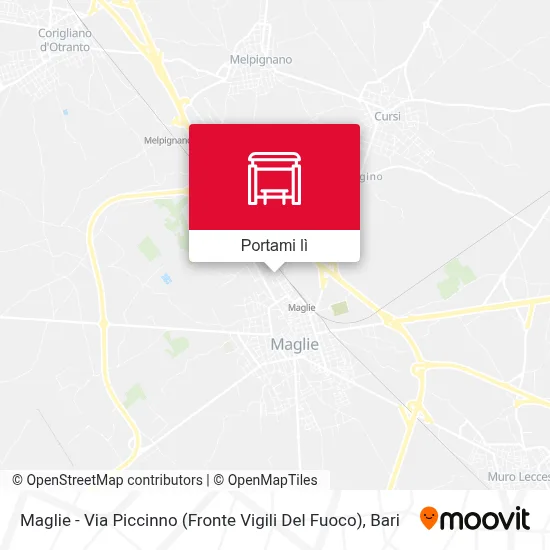 Mappa Maglie - Via Piccinno (Fronte Vigili Del Fuoco)