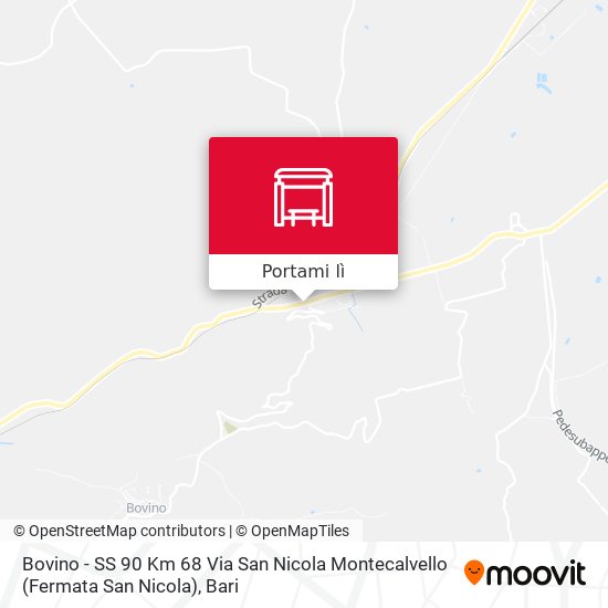 Mappa Bovino - SS 90 Km 68  Via San Nicola Montecalvello (Fermata San Nicola)