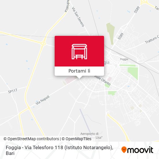 Mappa Foggia - Via Telesforo 118 (Istituto Notarangelo)