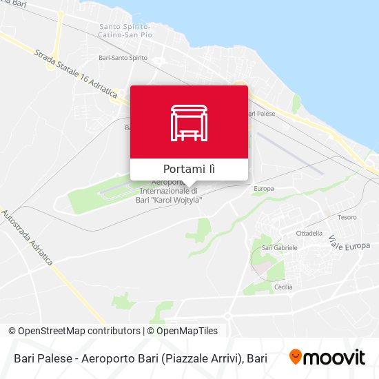 Mappa Bari Palese - Aeroporto Bari (Piazzale Arrivi)