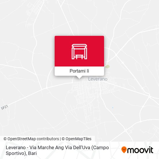 Mappa Leverano - Via Marche Ang Via Dell'Uva (Campo Sportivo)