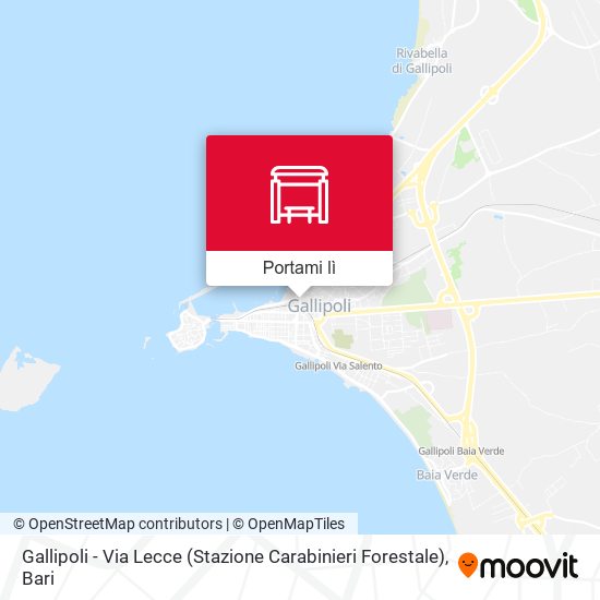 Mappa Gallipoli - Via Lecce (Stazione Carabinieri Forestale)