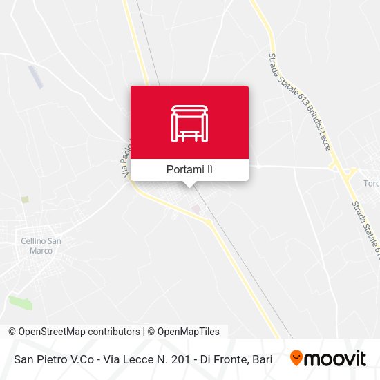 Mappa San Pietro V.Co - Via Lecce N. 201 - Di Fronte