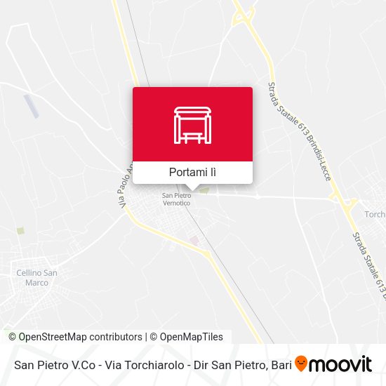 Mappa San Pietro V.Co - Via Torchiarolo - Dir San Pietro
