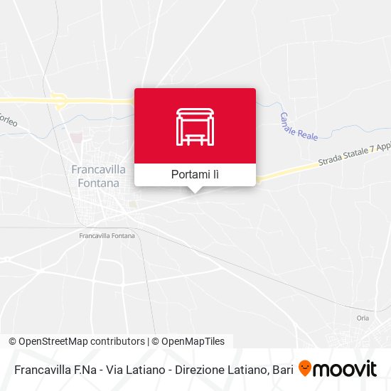 Mappa Francavilla F.Na - Via Latiano - Direzione Latiano