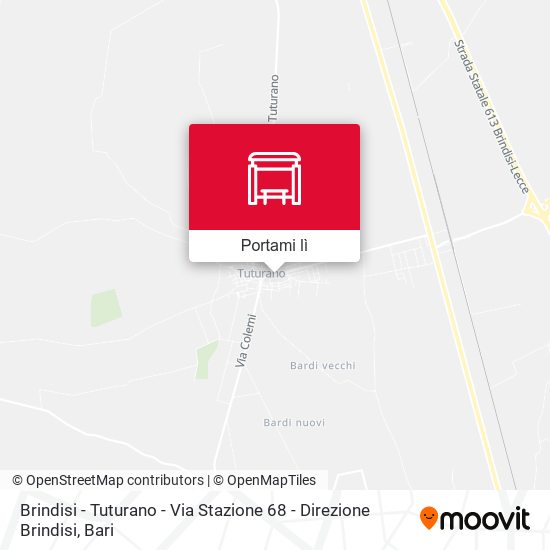 Mappa Brindisi - Tuturano - Via Stazione 68 - Direzione Brindisi