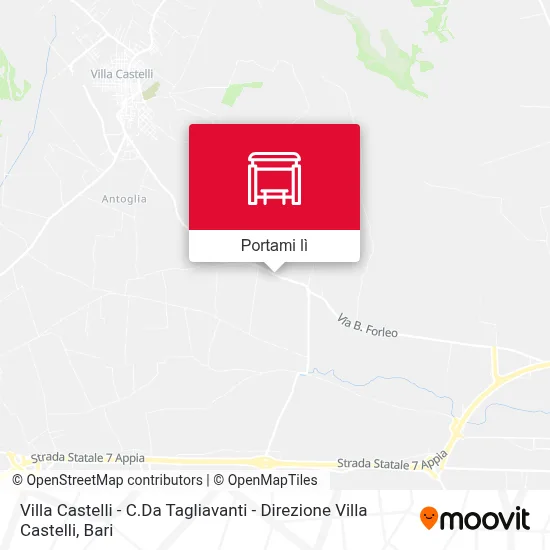 Mappa Villa Castelli - C.Da Tagliavanti - Direzione Villa Castelli