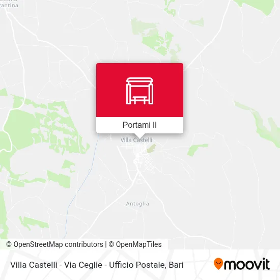 Mappa Villa Castelli - Via Ceglie - Ufficio Postale