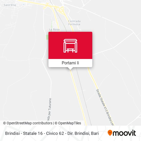 Mappa Brindisi - Statale 16 - Civico 62 - Dir. Brindisi