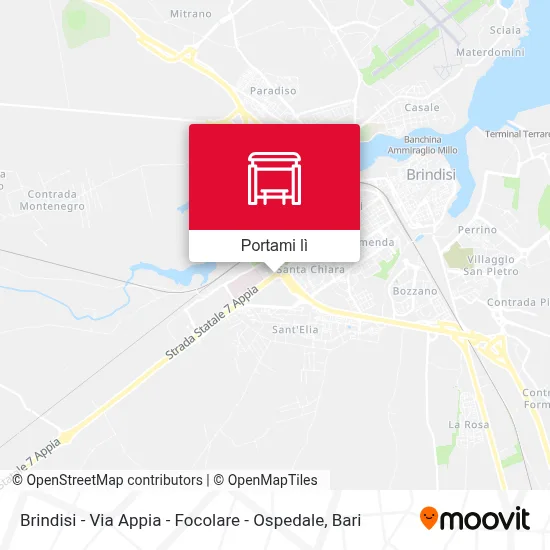 Mappa Brindisi - Via Appia - Focolare - Ospedale