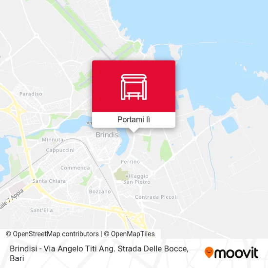 Mappa Brindisi - Via Angelo Titi Ang. Strada Delle Bocce