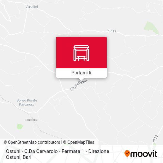 Mappa Ostuni - C.Da Cervarolo - Fermata 1 - Direzione Ostuni