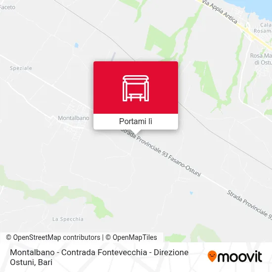 Mappa Montalbano - Contrada Fontevecchia - Direzione Ostuni