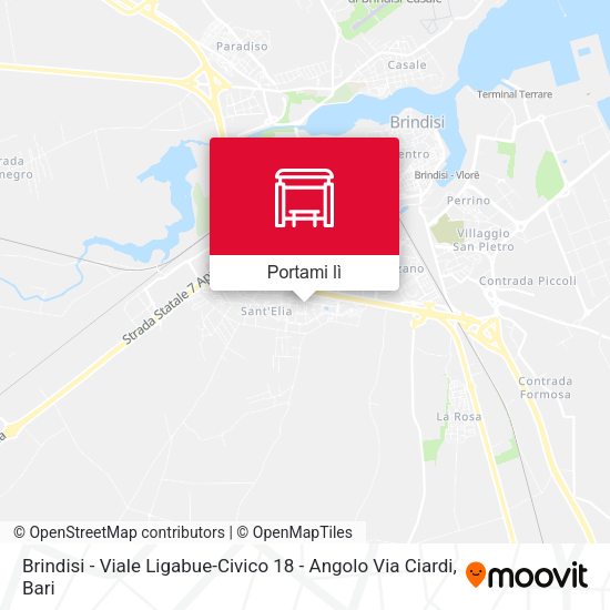 Mappa Brindisi - Viale Ligabue-Civico 18 - Angolo Via Ciardi