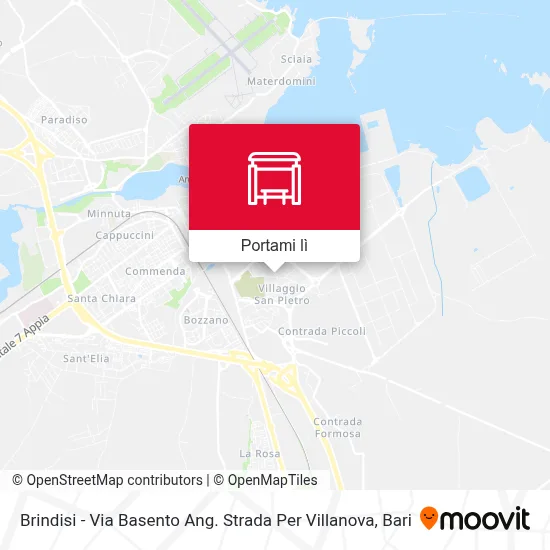 Mappa Brindisi - Via Basento Ang. Strada Per Villanova