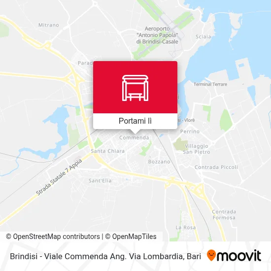 Mappa Brindisi - Viale Commenda Ang. Via Lombardia