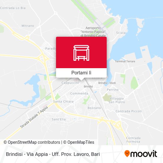 Mappa Brindisi - Via Appia - Uff. Prov. Lavoro