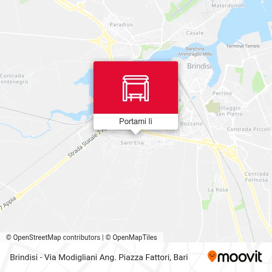 Mappa Brindisi - Via Modigliani Ang. Piazza Fattori