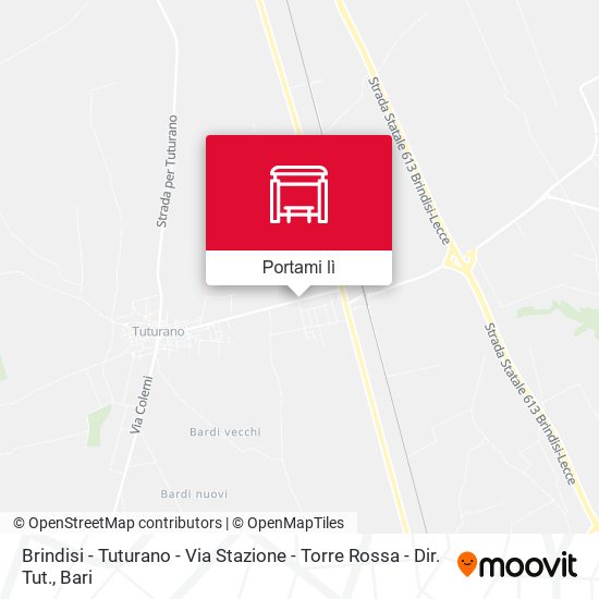 Mappa Brindisi - Tuturano - Via Stazione - Torre Rossa - Dir. Tut.